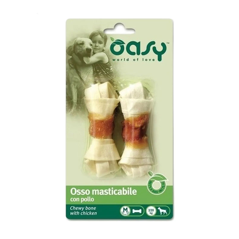 Ласощі для собак Oasy Chewy Bone M з куркою, 56 г
